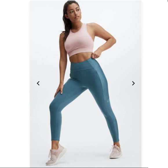 Fabletics High-Waisted Motion365 Run 7/8 Leggings Teal S - Picture 1 of 10